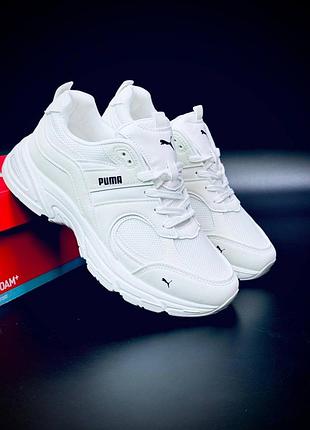 Новинка puma softfoam+ білі чоловічі кросівки | легкі стильні кеди для міста та спорту мужские белые кроссовки популярная модель пума размеры 40-45