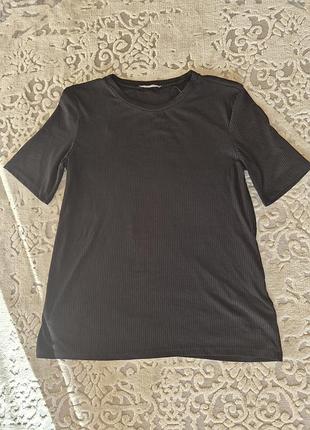 Футболка чорна у рубчик zara