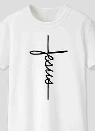 Футболка с христианским принтом крест, иисус, jesus. fh-1