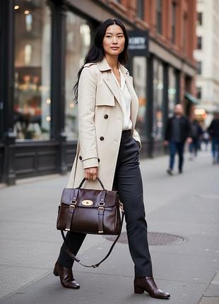 Стильная кожаная сумка mulberry alexa (oversized)