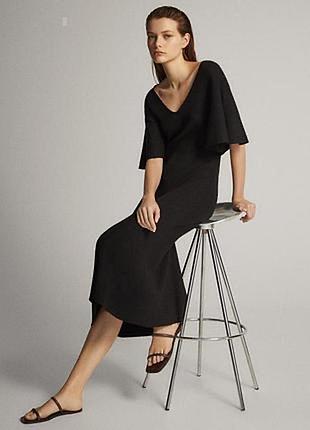 Сукня massimo dutti трикотажна в рубчик максі р m