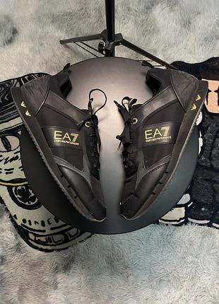 Кросівки emporio armani ea7 чоловічі, чорні, розмір 48