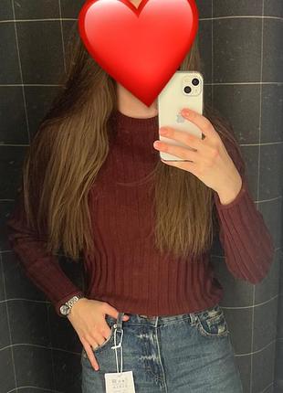 Светр бургунді pull&bear