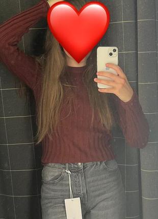 Светр бургунді pull&bear 2