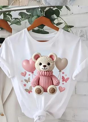Якісна, стильна футболка, бавовна 80%, р. xxl, наші 50-56, білий