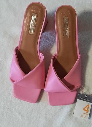 Шлепанцы мюли primark розовые