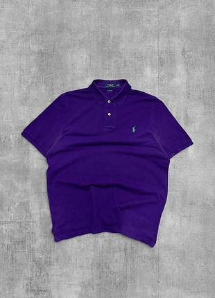 Поло polo ralph lauren оригінал фіолетове футболка теніска ральф лорен з зеленим логотипом