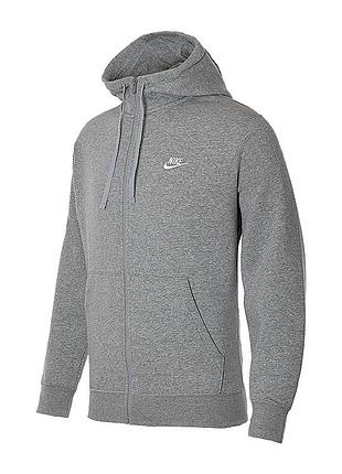Толстовка чоловіча nike m nsw club hoodie fz ft grey bv2648-063