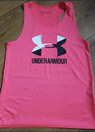 Яскраво-рожева спортивна майка від бренду under armour
