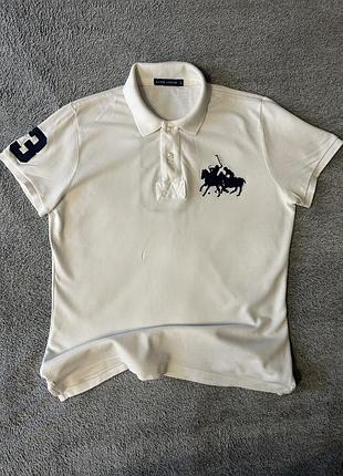 Поло ralph lauren з великим логотипом та цифрою 3 / vintage 2000s