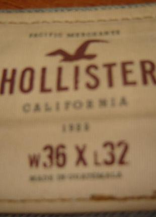 Мужские голубые синие джинсы hollister california 36 32