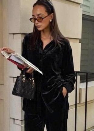Нова чорна велюрова,оксамитова сорочка,блейзер,жакет, asos
