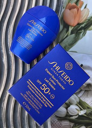 Оригінал сонцезахисний лосьйон крем shiseido ultimate sun protector lotion spf 50+ sunscreen 50 ml