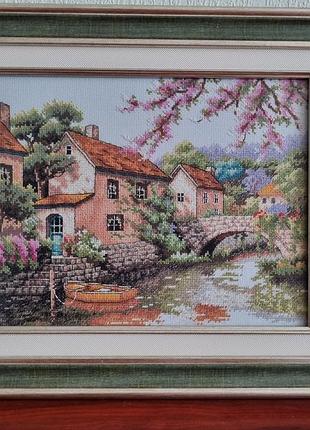 Вышитая картина нитями размер 40×34 см