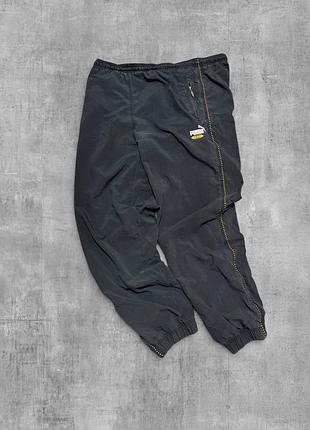 Штани puma оригінал чорні спортивні штани пума вінтажні нейлонові джогери