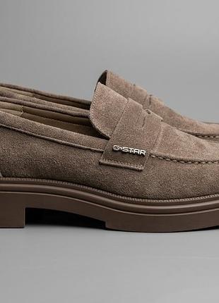 Замшефі жіночі лофери g-star