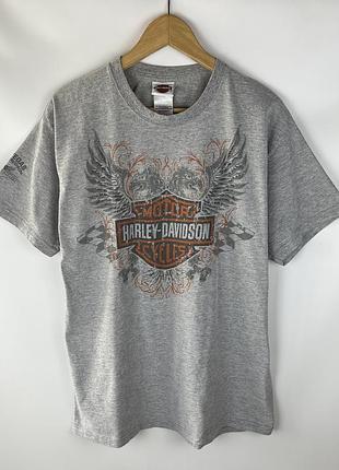 Мужская серая футболка harley davidson