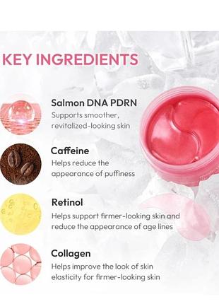 Medicube pdrn caffeine collagen eye patch гидрогелевые патчи для увлажнения и восстановления кожи для зоны вокруг глаз 3