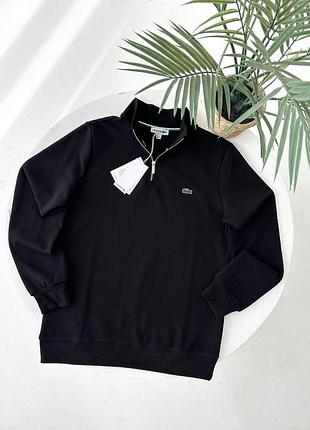 Светр lacoste 1/3 zip чорний xl