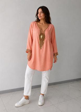 Туника из смеси хлопка и вискозы xl zara