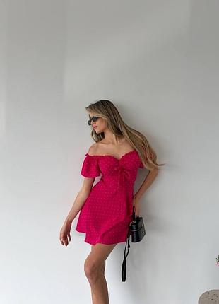 Легка літня сукня міні 💓 жіноча літня сукня 💓 рожева сукня на літо 💓