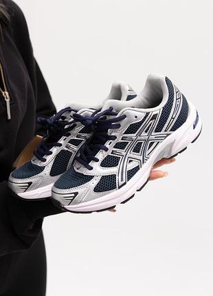 Стильные женские кроссовки asics gel-1130 silver blue white