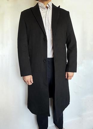 Вовняне чорне класичне пряме пальто yohji yamamoto