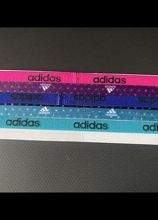 Набір спортивних пов'язок на голову бренду adidas у яскравих кольорах