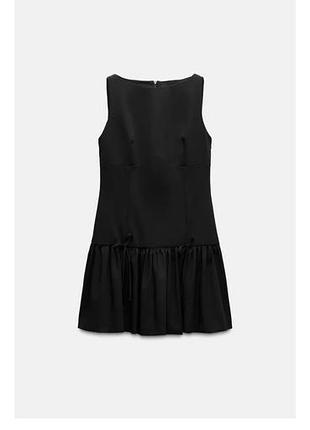 Чорна сукня zara з бантиками s