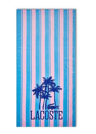 Lacoste пляжное полотенце blue pink stripses