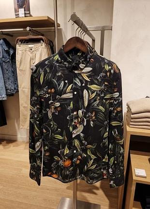 Чоловіча сорочка h&amp;m з ботанічним принтом (xl)