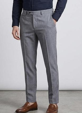 Мужские классические/зауженные брюки zara в сером цвете (размер l / 44)