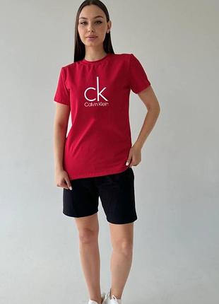Жіночий літній комплект calvin klein червоний