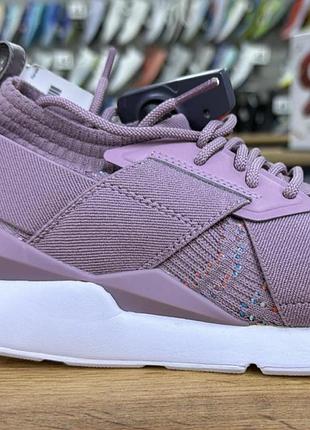 Жіночі кросівки puma muse evoknit у приглушеному лавандово-рожевому (бузковому) відтінку.розмір: 37,5;матеріал : тканина