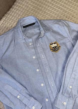 Ralph lauren sport блакитна сорочка з великим лого