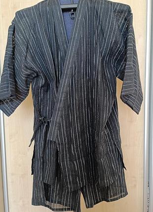 Костюм двойка шорты и кимано японская мануфактура jinbei коттон+лён м,l