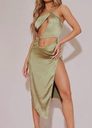 Платье пляжное, prettylittlething, цвет хаки