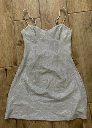 Срібляста сукня h&m