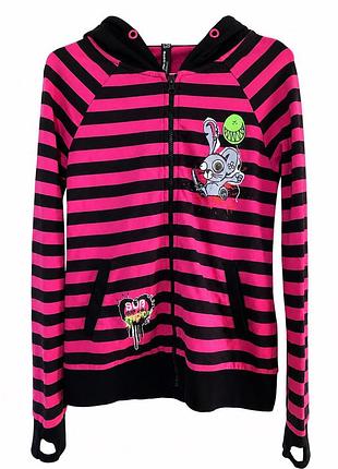 Чорно-рожева худі альт alternative goth емо emo psycho bunny dropdead killstar dollskill