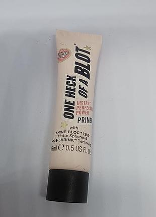 Матуючий праймер soap & glory one heck of a blot instant-perfecting power primer база під макіяж звуження пор shine-bloc pore-shrink 15ml