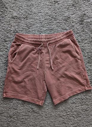 Красивые коттоновые шорты garment dyed от m&amp;s, size m/l, состояние идеальный, полупояс резинка 42-50 бедра 60 длина 43 ширина штанины 29