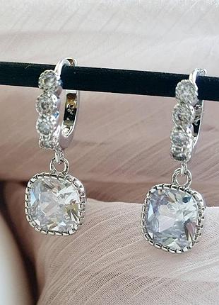 Серьги кольца серебряные проба 925