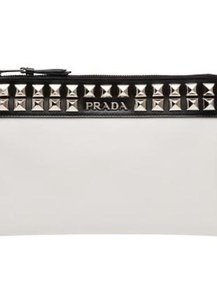 Шкіряна сумка клатч prada