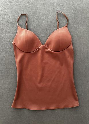 Коричнева майка zara