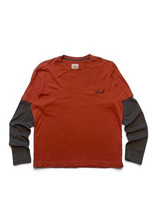 Чоловіча лонгслів jack wolfskin теракотовий l