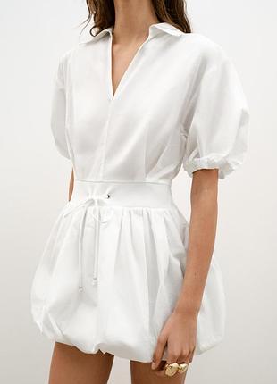 Короткое платье из поплина от zara