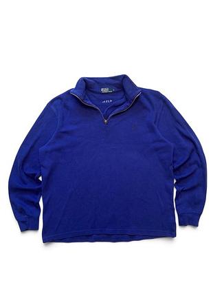 Чоловічий вінтажний світшот polo ralph lauren 1/4 zip синій l
