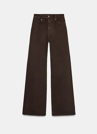 Стрейчевые джинсы zw collection wide leg с высокой посадкой 46 европ