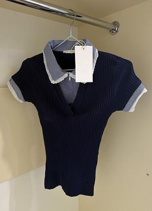 Стильна футболка із застібкою zara✨