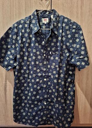 Мужская рубашка levi's с коротким рукавом, размер м, оригинал, узор пейсли/геометрия